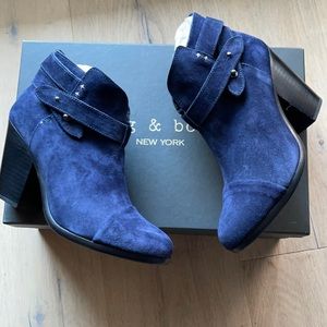 NIB rag & bone harrow boot 37.5 navy suede